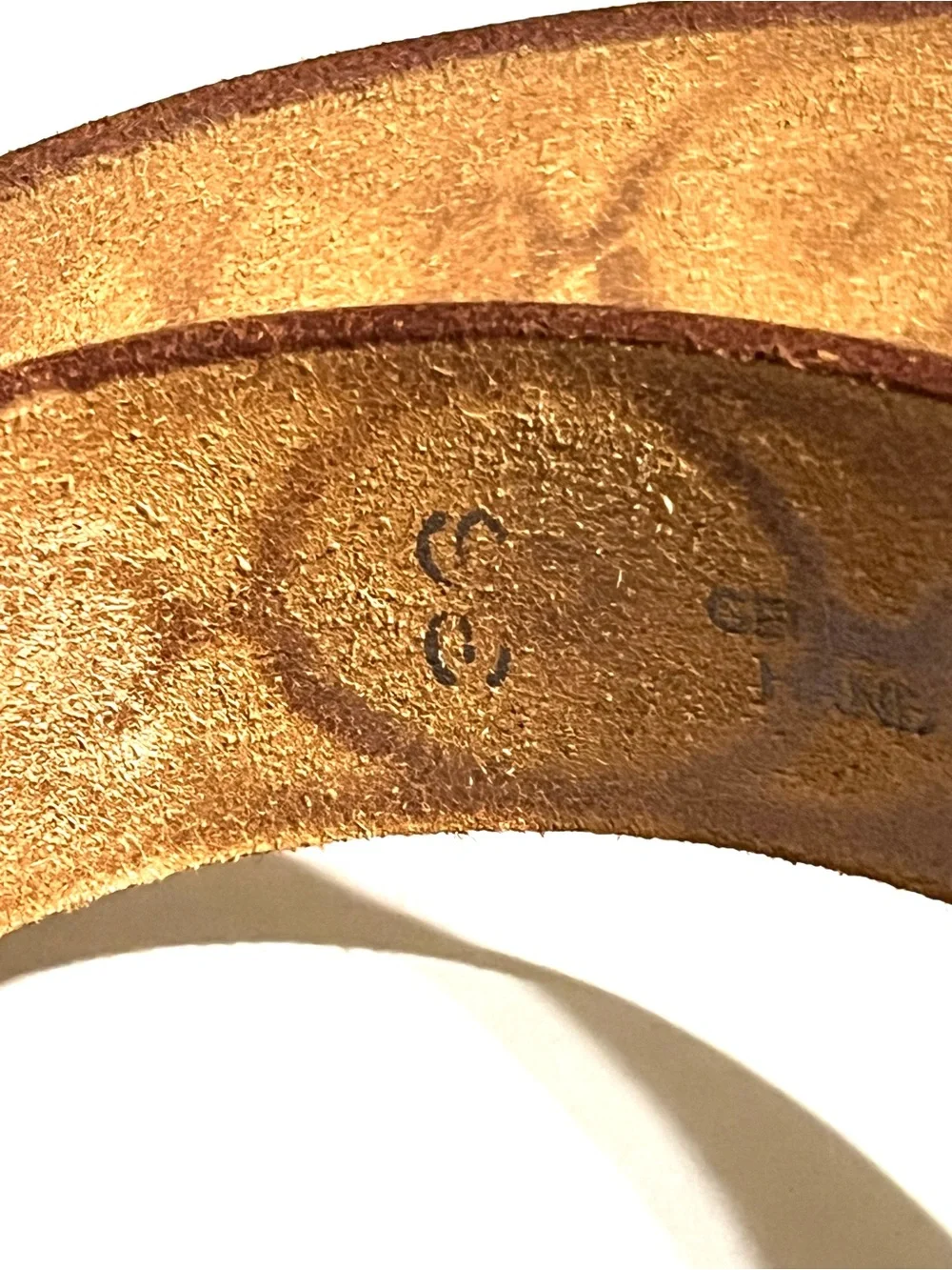 Sears Brown Vintage 70s Tooled Leather Belt with Turquoise Accent - Picture 4 of 8